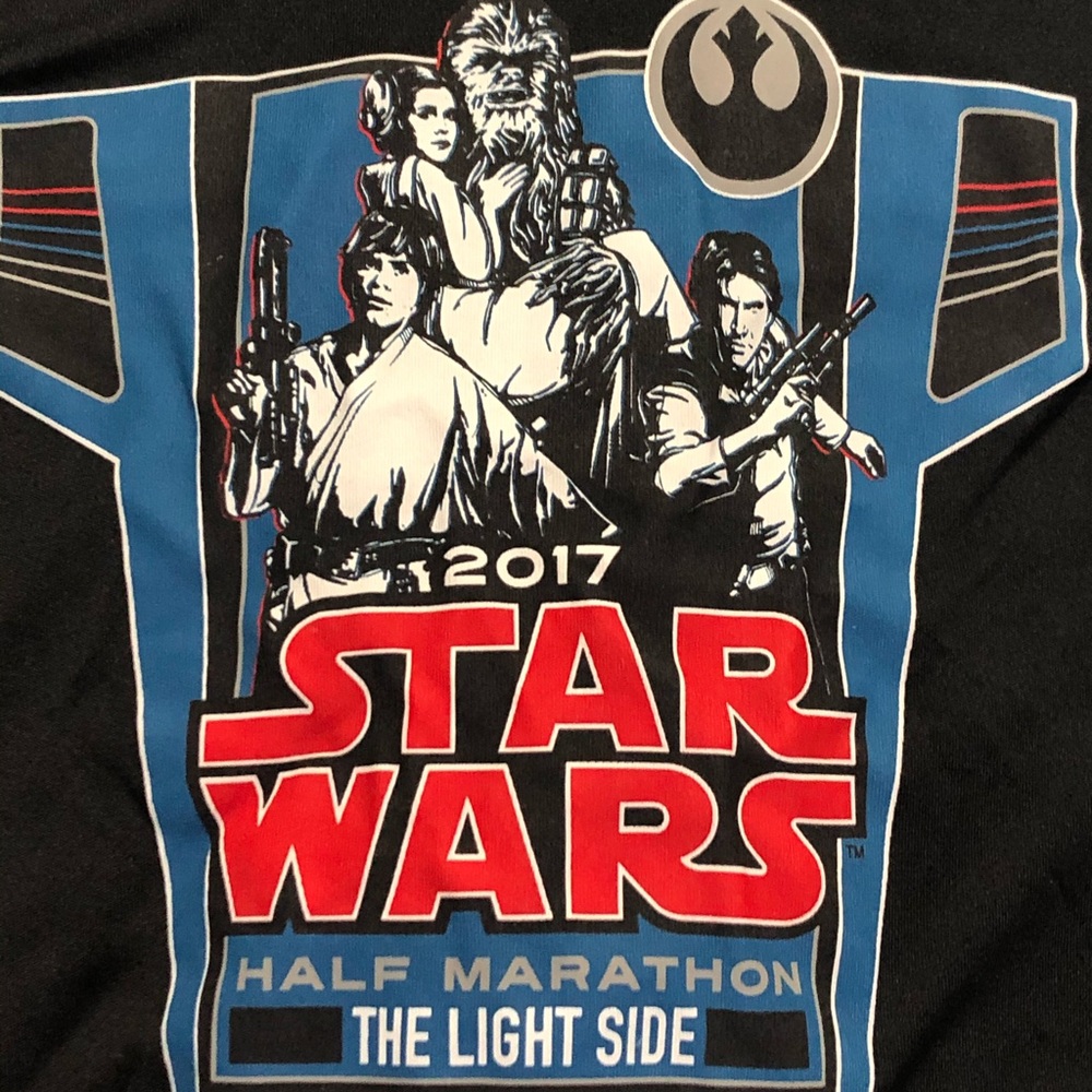 New 2017 Star Wars half marathon shirt light side